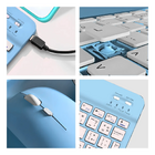Teclado Sem Fio Bluetooth Recarregável Com Mouse - Azul Out