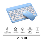 Teclado Sem Fio Bluetooth Recarregável Com Mouse - Azul Out