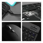 Teclado Sem Fio Bluetooth Recarregável Com Mouse - Preto
