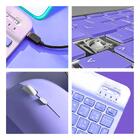 Teclado Sem Fio Bluetooth Recarregável Com Mouse - Roxo In