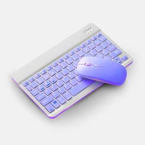 Foto de Teclado Sem Fio Bluetooth Recarregável Com Mouse - Roxo In