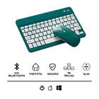 Teclado Sem Fio Bluetooth Recarregável Com Mouse - Verde Esc