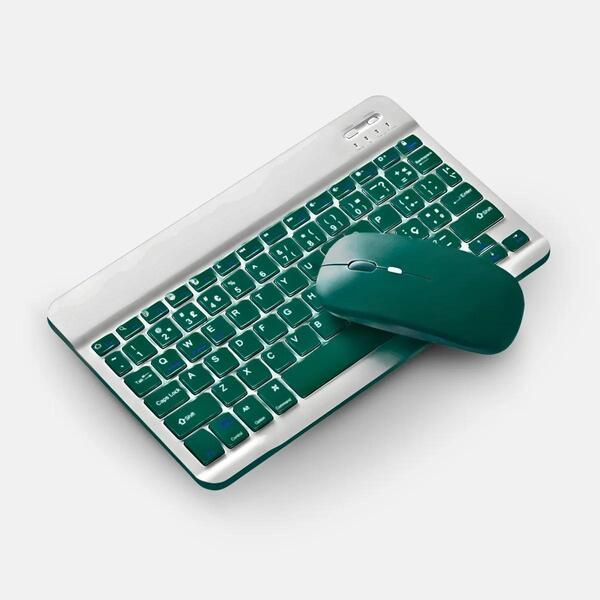Teclado Sem Fio Bluetooth Recarregável Com Mouse - Verde In