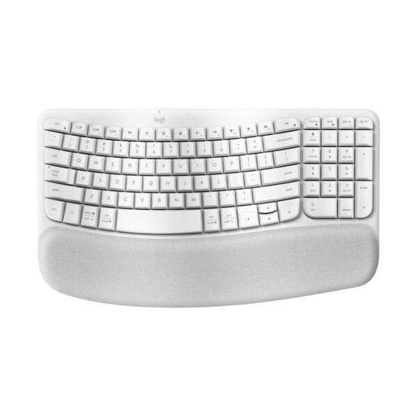 Teclado Sem Fio Logitech Wave Keys Bluetooth Usb Ergonômico B