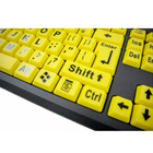 Teclado Usb Letras Grandes  Baixa Visão E Idosos Amarelo Letr