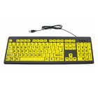 Teclado Usb Letras Grandes  Baixa Visão E Idosos Amarelo Letr