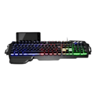 Teclado Warrior Gamer Com Fio Usb Led Superficie Em Metal Mul