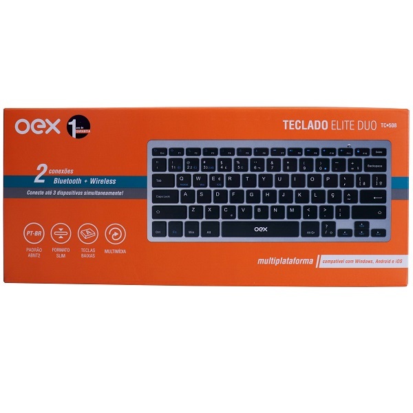 Teclado Wireless Elite Duo Chumbo Tc508 Oex
