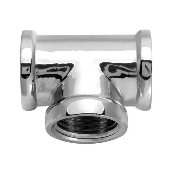 Tee Latão Blukit 90º Rosca Fêmea 1/2 Cromado