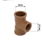 Tee Pvc Soldável 20mm X 1/2' 20 Peças Krona