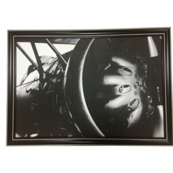 Tela C/ Moldura Dark Big Plane Preta 50 X 70 X 3 5 Cm