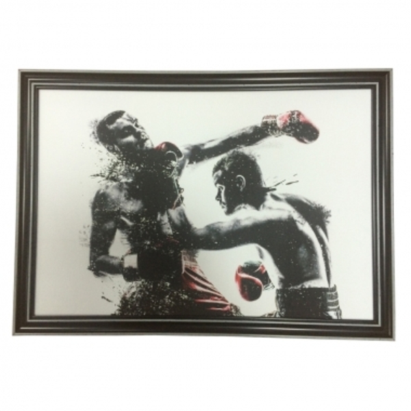 Tela C/ Moldura Loft Fighting Men 50 X 70 X 3 5 Cm