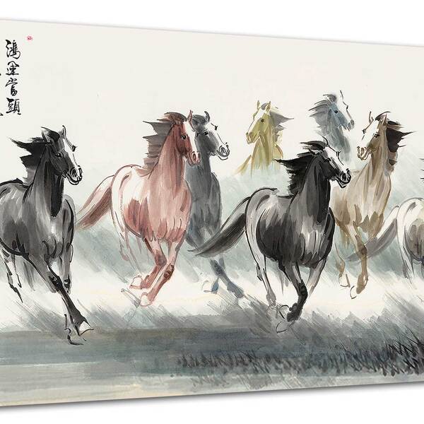 Tela Canvas Animal Cavalos 80x55 Horizontal 3