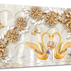 Tela Canvas Animal Joia Cisnes 80x55 Horizontal 6