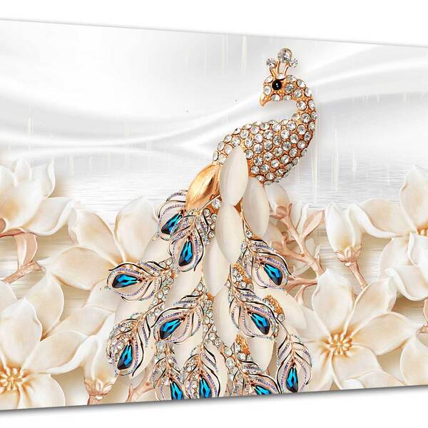 Tela Canvas Animal Joia Pavão 120x80 Horizontal 2