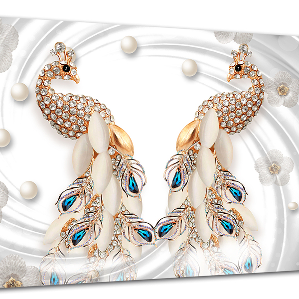 Tela Canvas Animal Joia Pavão 80x55 Horizontal 3