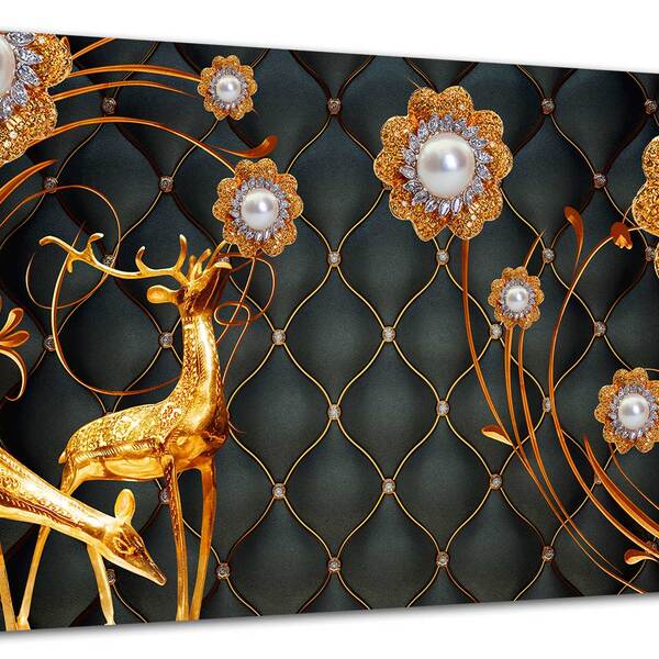 Tela Canvas Animal Joia Veados 80x55 Horizontal 1