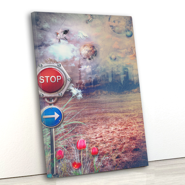 Tela Canvas Cidade Desenho 55x80 Vertical 8