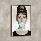 Tela Canvas Com Moldura Audrey Hepburn Chiclete