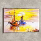 Tela Canvas Com Moldura Barcos Espanhol