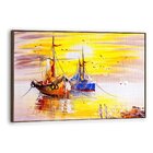 Tela Canvas Com Moldura Barcos Espanhol