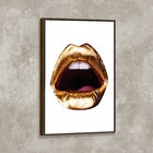Tela Canvas Com Moldura Boca Gold