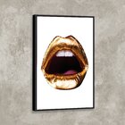 Tela Canvas Com Moldura Boca Gold