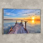 Tela Canvas Com Moldura Entardecer No Pier