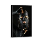 Tela Canvas Com Moldura Mulher Face Gold