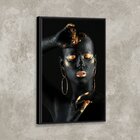 Tela Canvas Com Moldura Mulher Face Gold