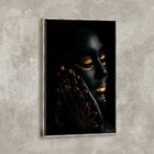 Tela Canvas Com Moldura Mulher Face Yellow