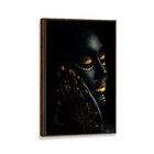 Tela Canvas Com Moldura Mulher Face Yellow