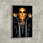 Tela Canvas Com Moldura Mulher Gold
