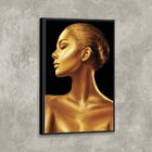 Tela Canvas Com Moldura Mulher Gold
