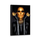 Tela Canvas Com Moldura Mulher Gold