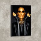 Tela Canvas Com Moldura Mulher Gold