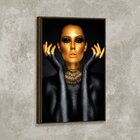 Tela Canvas Com Moldura Mulher Gold