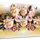 Tela Canvas Floral Desenho De Rosas 120x80 Horizontal 2