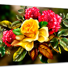 Tela Canvas Floral Desenho De Rosas 120x80 Horizontal 3