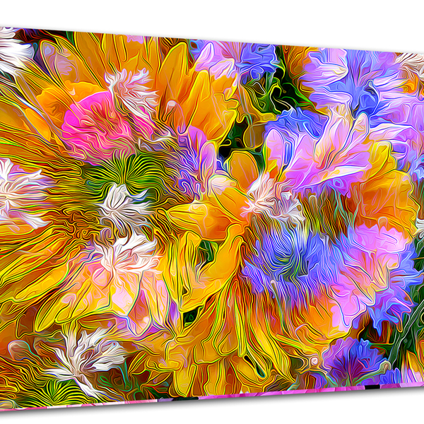 Tela Canvas Floral Flores Abstratas 120x80 Horizontal 2