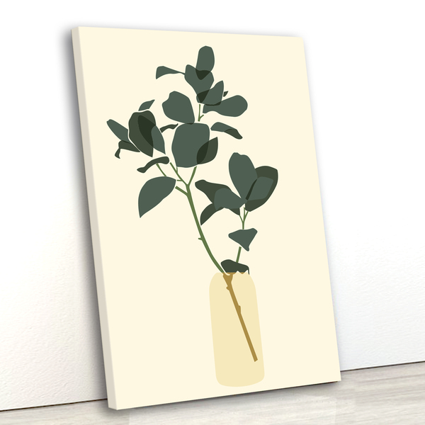 Tela Canvas Folhagem Desenho Folha 55x80 Vertical 1