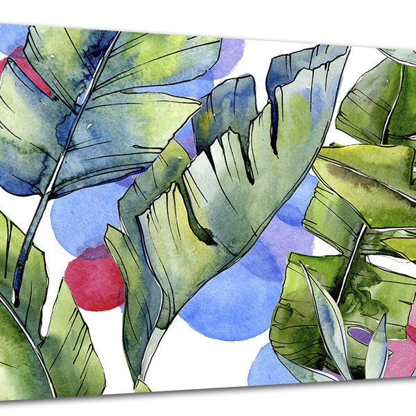 Tela Canvas Folhagem Folhas Tropicais 120x80 Horizontal 155