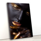 Tela Canvas Moda Africana Lábios Dourados 55x80 Vertical 5
