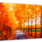 Tela Canvas Paisagem Caminho Outono 120x80 Horizontal 1