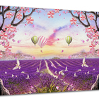 Tela Canvas Paisagem Campo De Lavanda Com Balões 120x80 Horiz