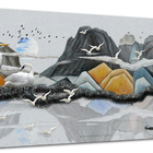 Tela Canvas Paisagem Pássaros E Montanhas 120x80 Horizontal 1