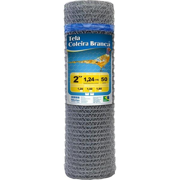 Tela Coleira Branca Para Galinheiro 2x18x1,20m 50m