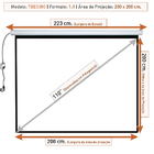 Tela De Projeção  Elétrica Tbes080 (2.00x2.00m) 110v