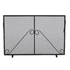 Tela de Proteção para Lareira Reta Pequena Preto 76x52cm Artmill