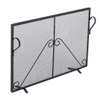 Tela de Proteção para Lareira Reta Pequena Preto 76x52cm Artmill